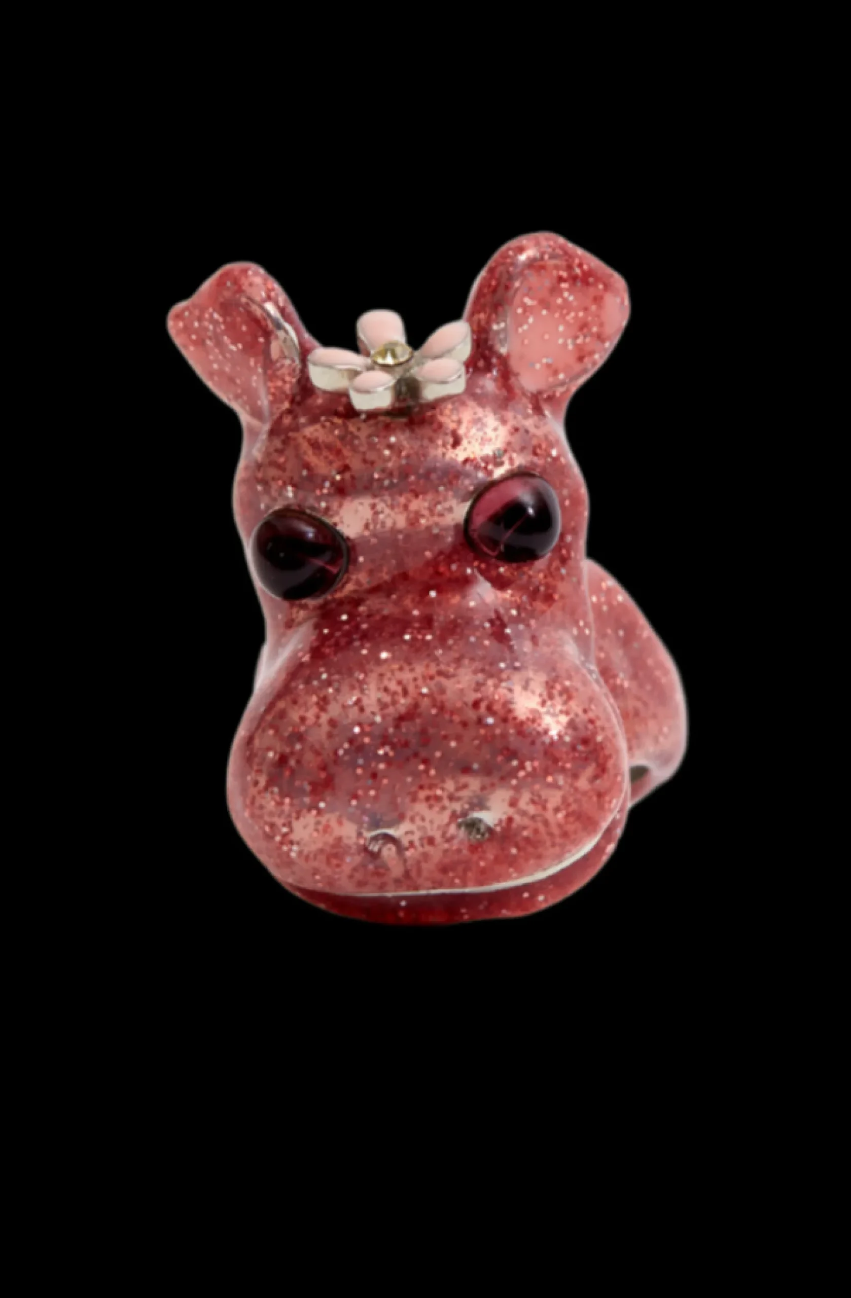 pink_glitter_hippo_ring_0.webp Rings | Collina Strada PINK GLITTER HIPPO RING