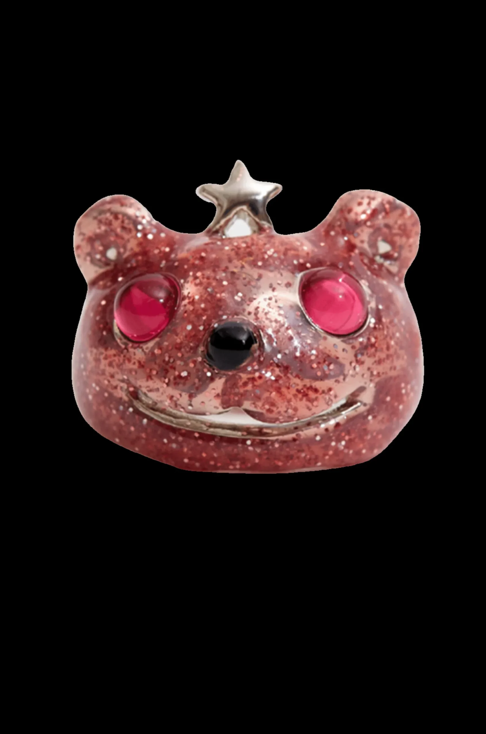 pink_glitter_princess_bear_ring_0.webp Rings | Collina Strada PINK GLITTER PRINCESS BEAR RING