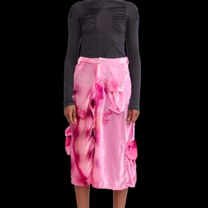 Skirts | Collina Strada PINK MEADOW LAWN VELVET MIDI CARGO SKIRT