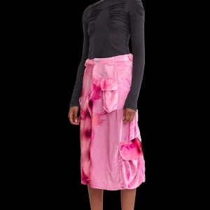 Skirts | Collina Strada PINK MEADOW LAWN VELVET MIDI CARGO SKIRT