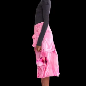 Skirts | Collina Strada PINK MEADOW LAWN VELVET MIDI CARGO SKIRT