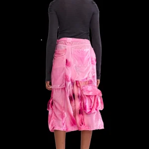 Skirts | Collina Strada PINK MEADOW LAWN VELVET MIDI CARGO SKIRT