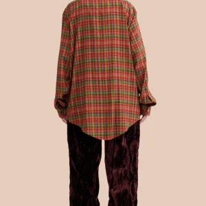 Tops | Collina Strada RED PLAID BAT BUTTON UP