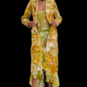 Outerwear | Collina Strada SAGE MOLTEN FLORAL SHORT WOLVERINE COAT