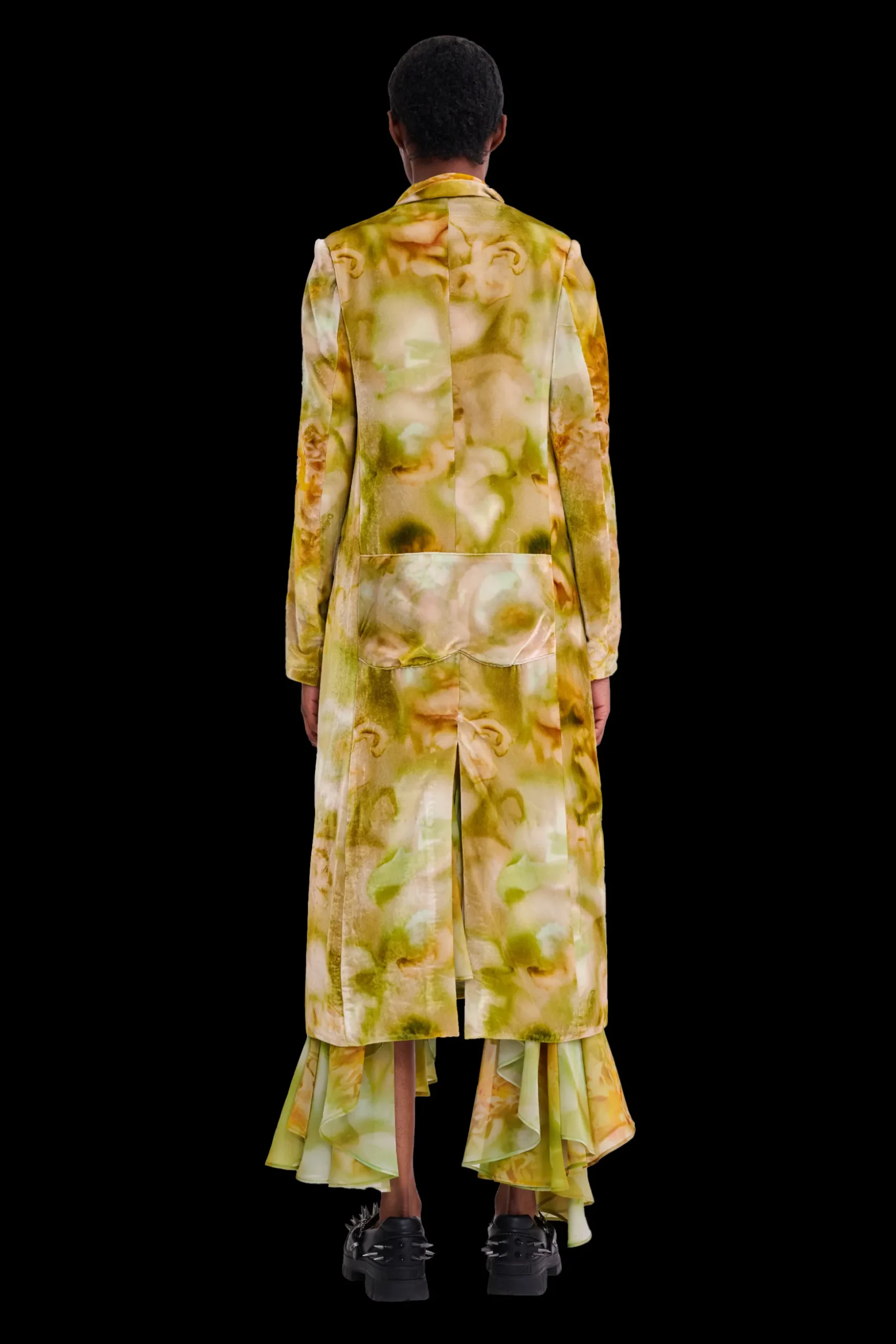 sage_molten_floral_short_wolverine_coat_4.webp Outerwear | Collina Strada SAGE MOLTEN FLORAL SHORT WOLVERINE COAT