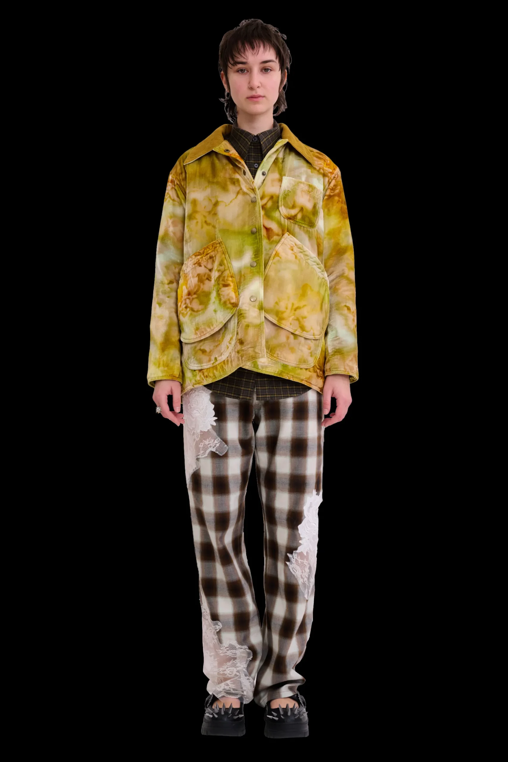 sage_molten_floral_stable_jacket_0.webp Outerwear | Collina Strada SAGE MOLTEN FLORAL STABLE JACKET