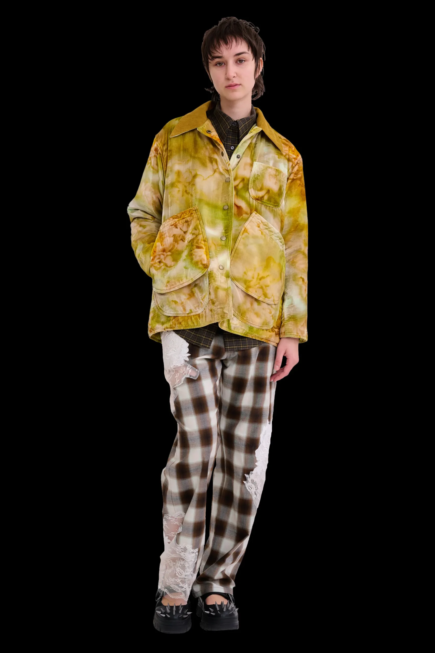 sage_molten_floral_stable_jacket_1.webp Outerwear | Collina Strada SAGE MOLTEN FLORAL STABLE JACKET