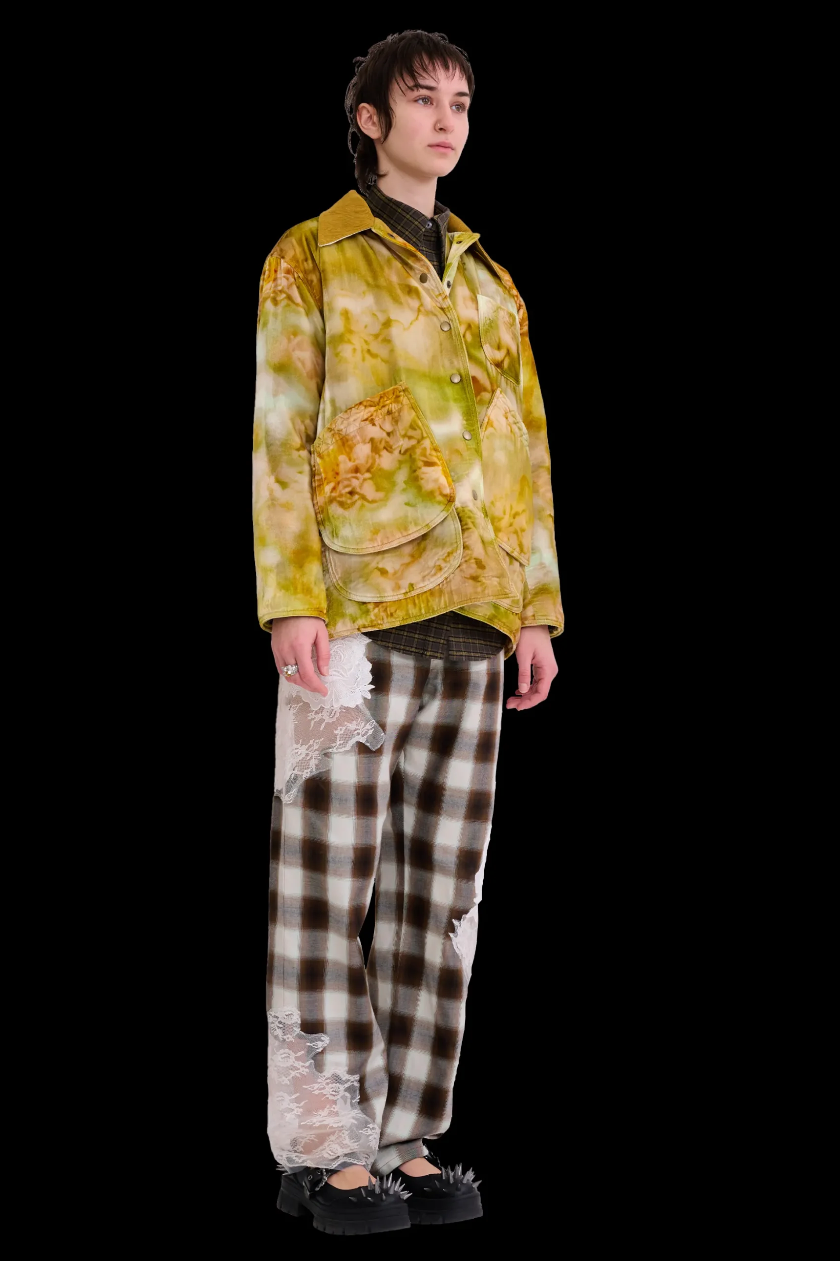 sage_molten_floral_stable_jacket_6.webp Outerwear | Collina Strada SAGE MOLTEN FLORAL STABLE JACKET