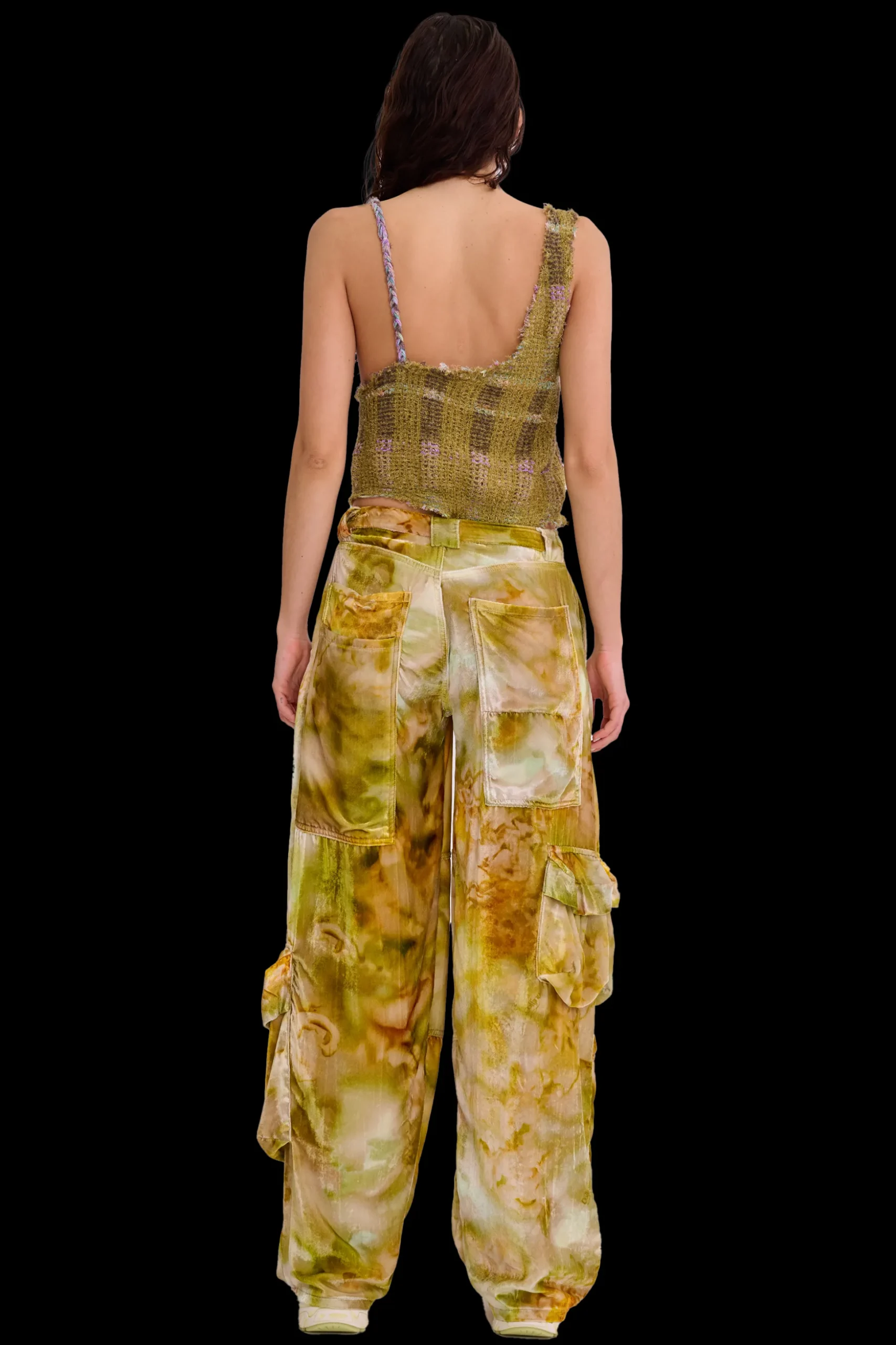 sage_molten_floral_velvet_lawn_cargo_pant_3.webp Pants | Collina Strada SAGE MOLTEN FLORAL VELVET LAWN CARGO PANT