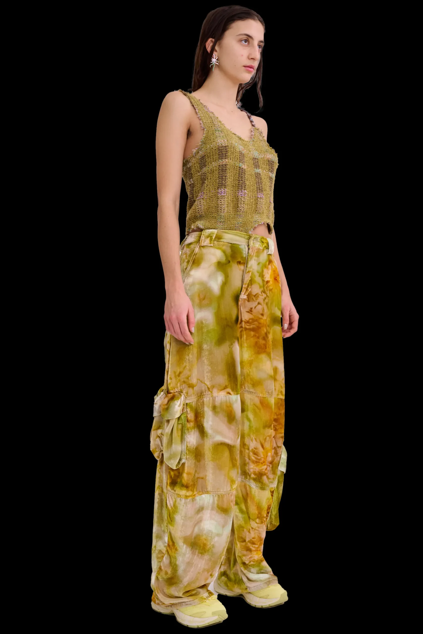 sage_molten_floral_velvet_lawn_cargo_pant_5.webp Pants | Collina Strada SAGE MOLTEN FLORAL VELVET LAWN CARGO PANT