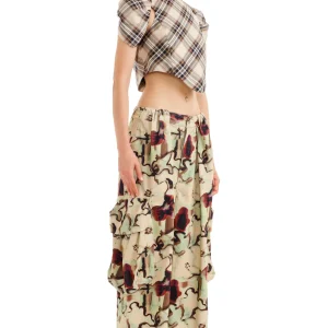 Tops | Collina Strada SAND PLAID HILLARY TOP