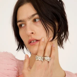 Rings | Collina Strada SILVER CLEAR ALIEN RING