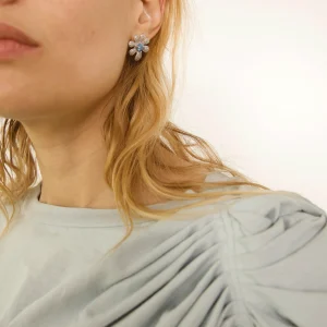 Earrings | Collina Strada SKY PAVE SQUASHED BLOSSOM EARRING