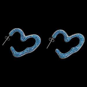 Earrings | Collina Strada SOFT BLUE SUPER HEART HOOP