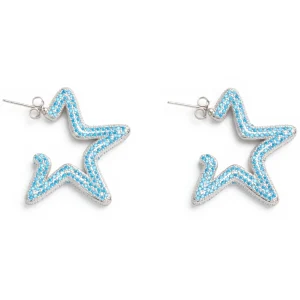 Earrings | Collina Strada SOFT BLUE SUPER STAR HOOPS