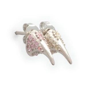 Earrings | Collina Strada SOFT PINK CLEAR RHINESTONE HORN STUDS