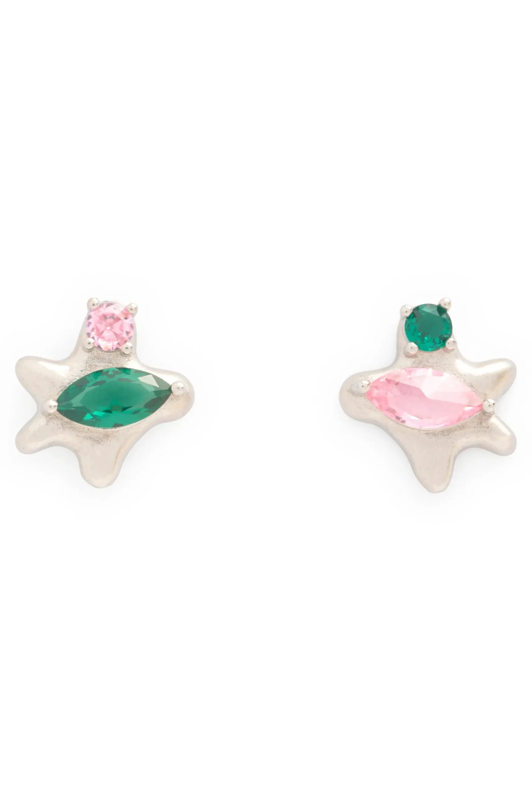 soft_pink_emerald_stella_studs_0.webp Earrings | Collina Strada SOFT PINK EMERALD STELLA STUDS