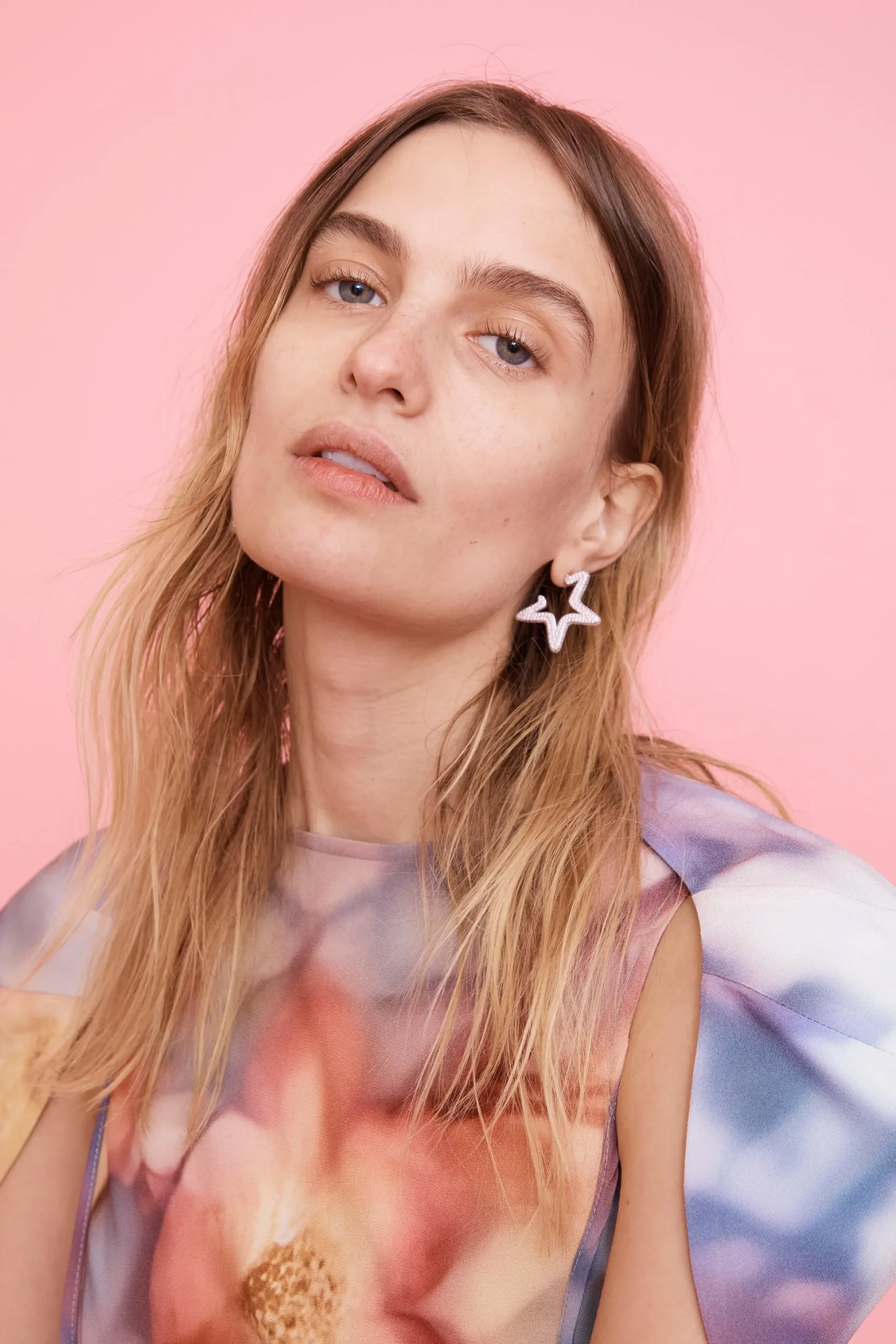 soft_pink_super_star_hoops_2.webp Earrings | Collina Strada SOFT PINK SUPER STAR HOOPS