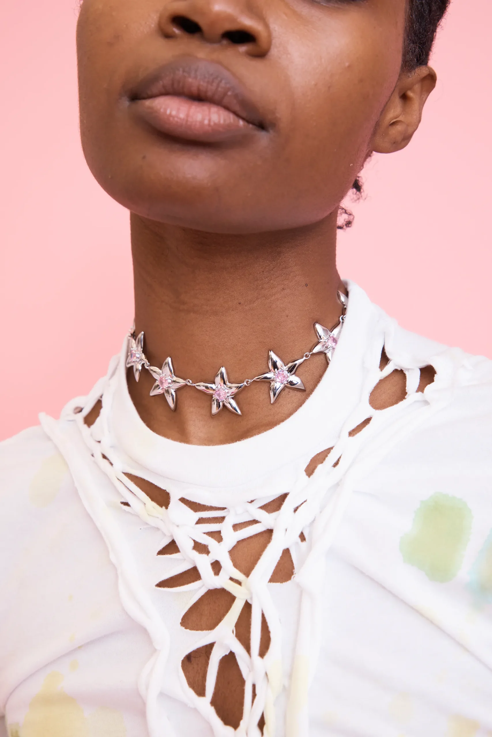 soft_pink_super_starlink_necklace_1.webp Necklaces | Collina Strada SOFT PINK SUPER STARLINK NECKLACE