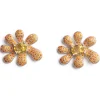 Earrings | Collina Strada TOPAZ PAVE SQUASHED BLOSSOM EARRING