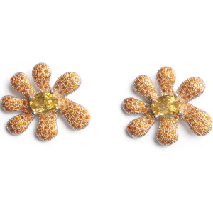 Earrings | Collina Strada TOPAZ PAVE SQUASHED BLOSSOM EARRING