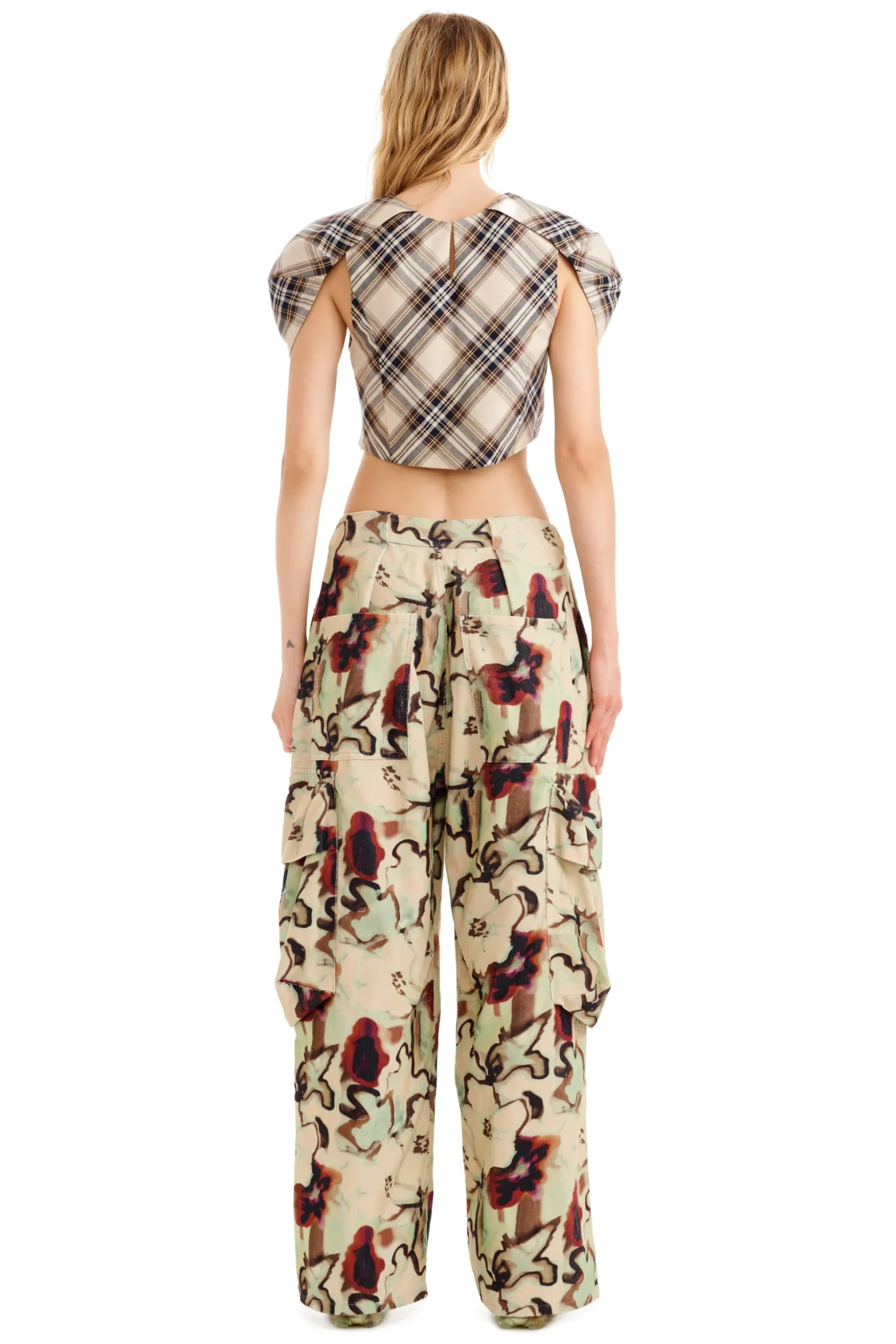 Pants | Collina Strada WATERCOLOR FLORAL PLEATED CARGO PANT