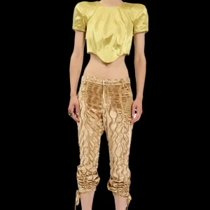 Pants | Collina Strada WAVY GOLD MALDIVES PANTS