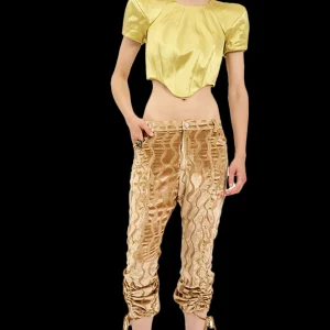 Pants | Collina Strada WAVY GOLD MALDIVES PANTS